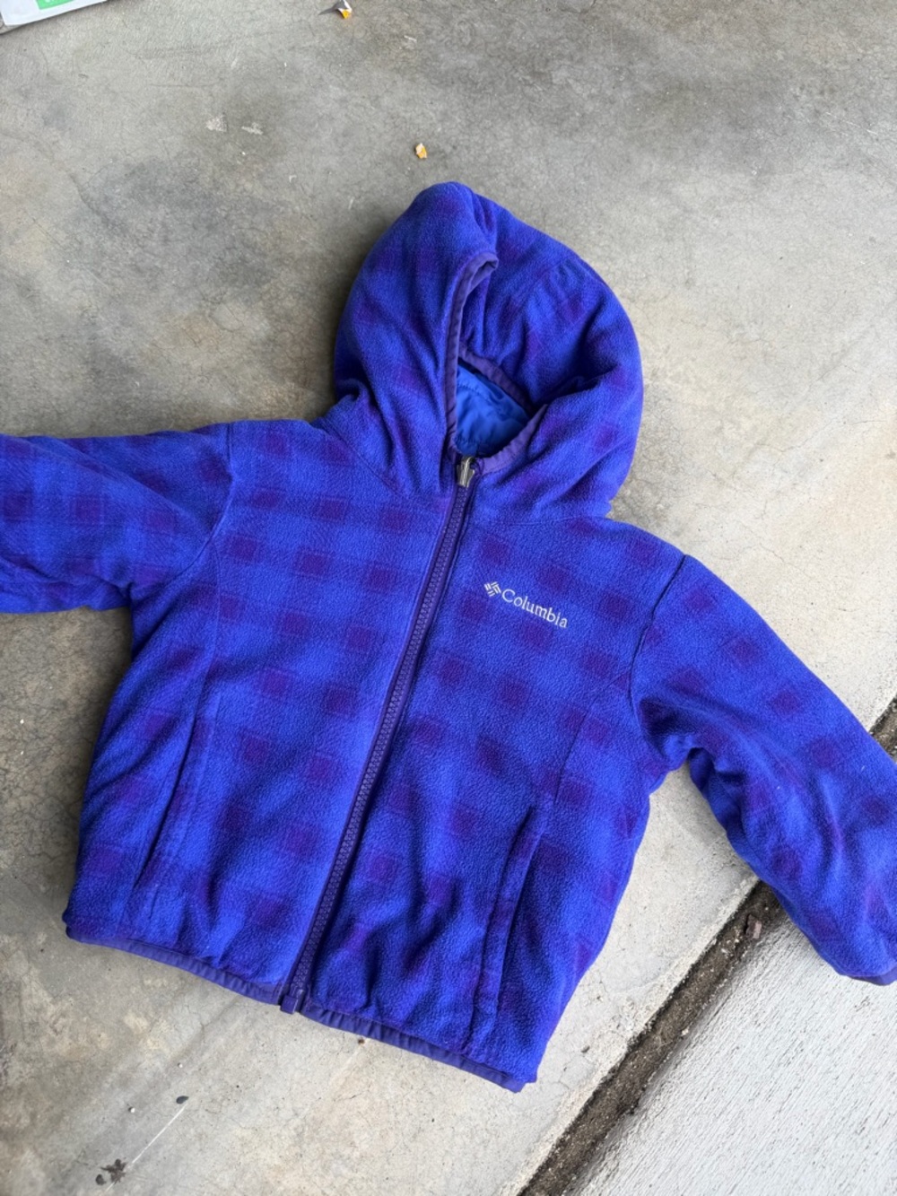 Vintage Columbia Toddler Reversible Hooded Fleece Jacket